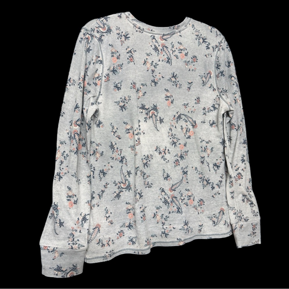 LUCKY BRAND Floral Long Sleeve Henley Top - Picture 2 of 4